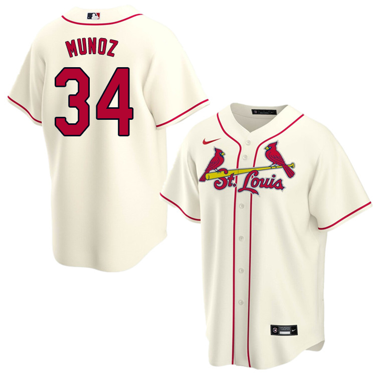 Nike Men #34 Yairo Munoz St.Louis Cardinals Baseball Jerseys Sale-Cream